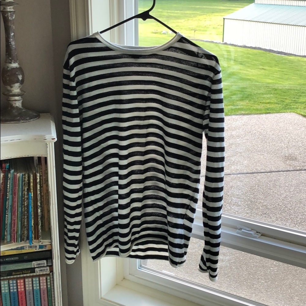 H&M Black & White Striped Shirt